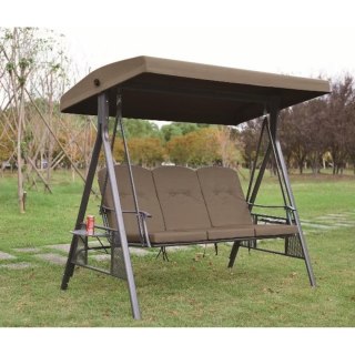 HUŚTAWKA OGRODOWO BALKONOWA PATIO 3 OSOBOWA BRĄZOWY