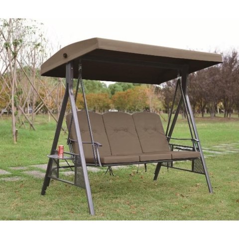 HUŚTAWKA OGRODOWO BALKONOWA PATIO 3 OSOBOWA BRĄZOWY