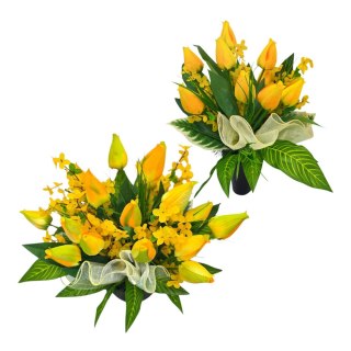 Komplet stroik na cmentarz stroiki na grób bukiet donica tulipany