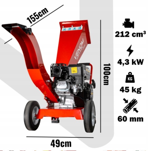 Rozdrabniacz do gałęzi SPALINOWY Rębak