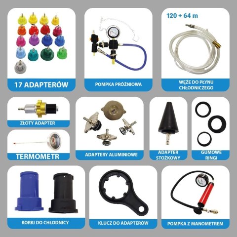 Tester szczelności układu chłodzenia chłodnicy 34 elementy