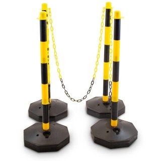 Zestaw Słupków Odgradzających z Łańcuszkami 150 cm Stabilność Mobilność