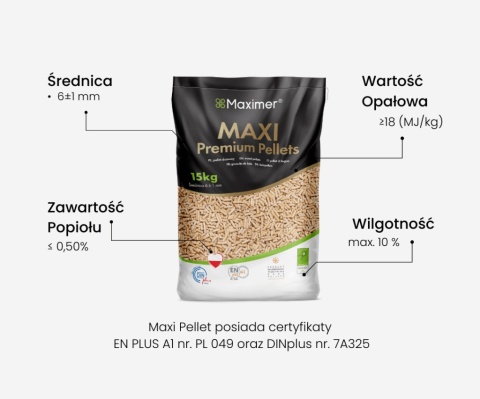 Pellet drzewny MAXI Premium Paleta z DARMOWA DOSTAWĄ 975kg