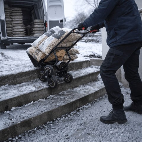 Wózek schodowy transportowy 200 kg 6 kół gumowych regulowany uchwyt