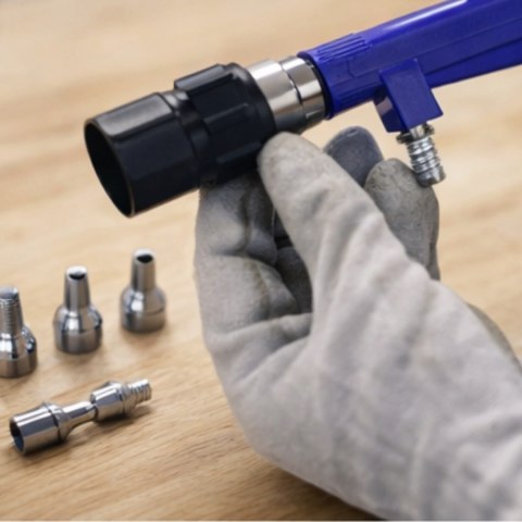 Zestaw pistolet do piaskowania pneumatyczny 4 el ścierniwo stalowy zbiornik