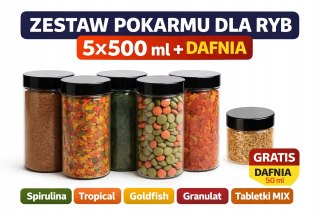 Kompletny zestaw pokarmu dla ryb akwariowych + Dafnia