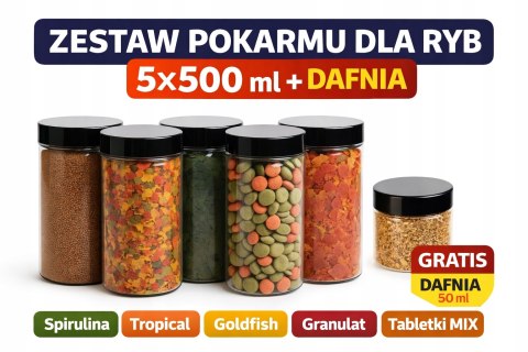 Kompletny zestaw pokarmu dla ryb akwariowych + Dafnia