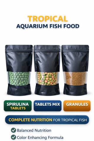 Pokarm MIX dla ryb Tabletki i Granulat Zestaw do akwarium ze spiruliną