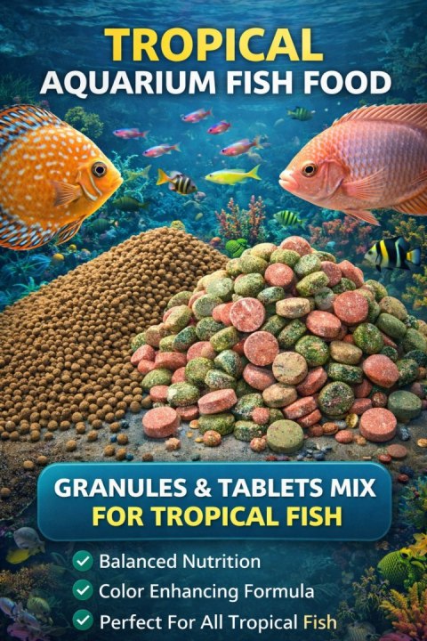 Pokarm dla ryb akwariowych Tabletki ze spiruliną Granulat KompletnyZestaw