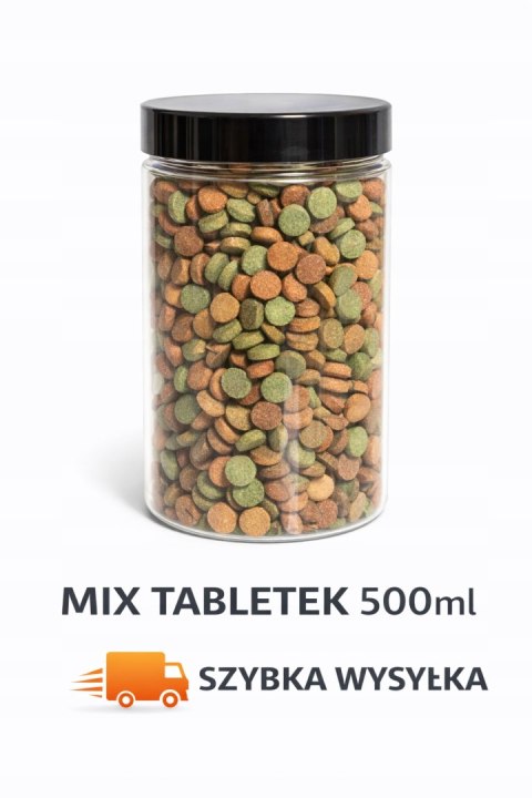 Tabletki dla ryb akwariowych MIX słoik 500ml pokarmu dla ryb tropikalnych