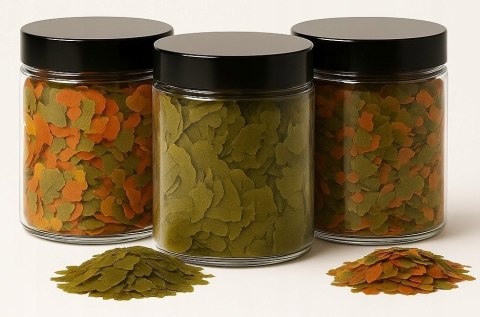 Zestaw pokarmów dla ryb akwariowych 3 rodzaje płatków Spirulina tropical