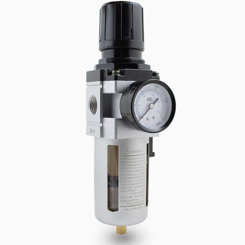 Filtr sprężonego powietrza 1/2" z reduktorem ciśnienia i manometrem 10 bar