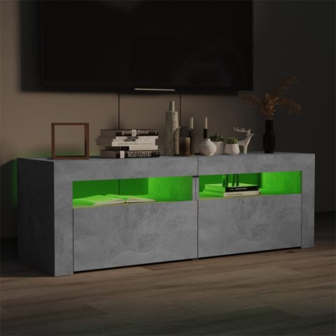  Szafka pod TV z oświetleniem LED, szarość betonu, 120x35x40 cm