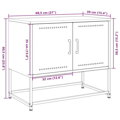  Szafka pod telewizor, czarna, 68,5x39x60,5 cm, stalowa