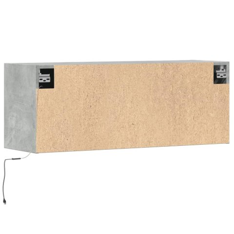  Ścienna szafka TV z LED, szarość betonu, 100x31x35 cm