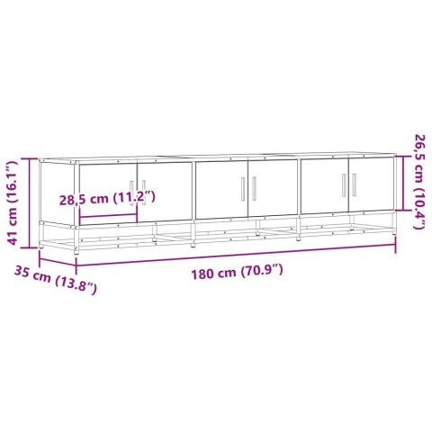  Szafka pod TV, czarna, 180x35x41 cm, materiał drewnopochodny