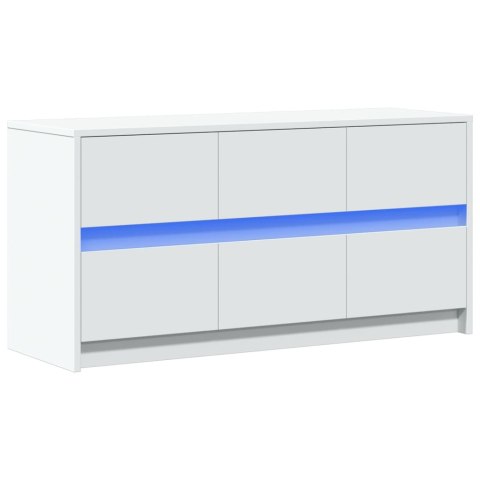  Szafka TV z LED, biała, 100x34x50 cm, materiał drewnopochodny