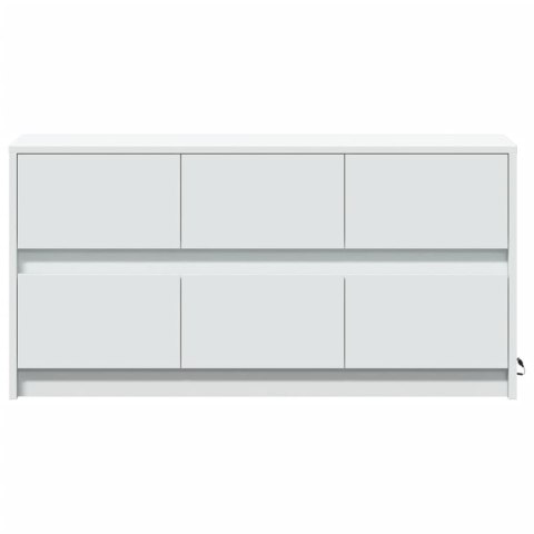  Szafka TV z LED, biała, 100x34x50 cm, materiał drewnopochodny