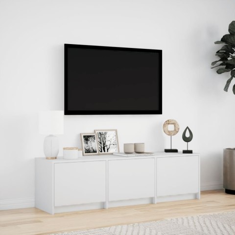  Szafka TV z LED, biała, 140x34x40 cm, materiał drewnopochodny