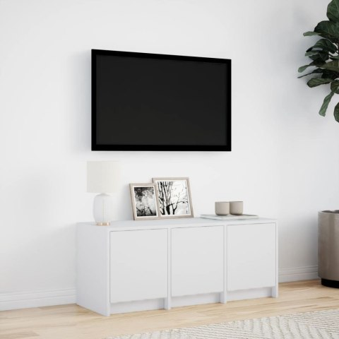  Szafka TV z LED, biała, 97x34x40 cm, materiał drewnopochodny