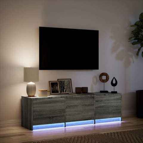  Szafka TV z LED, szary dąb sonoma, 140x34x40 cm