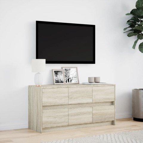  Szafka pod TV z LED, dąb sonoma, 100x34x50 cm