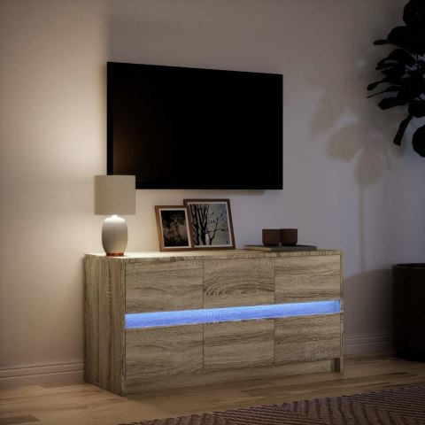  Szafka pod TV z LED, dąb sonoma, 100x34x50 cm