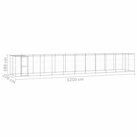  Kojec dla psa, z zadaszeniem, stal galwanizowana, 26,62 m²