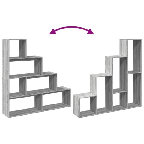  Regał przegroda, 4 poziomy, szary dąb sonoma, 143,5x29x143,5 cm