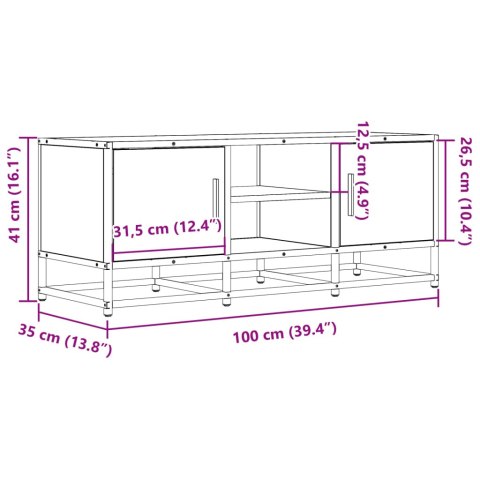  Szafka pod telewizor, dąb sonoma, 100x35x41 cm