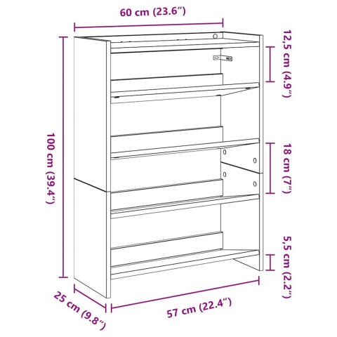  Półka na buty, biała, 80x25x61,5 cm, materiał drewnopochodny