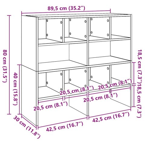  Stojaki na buty 2 szt., sztaplowany, stare drewno, 89,5x30x40cm