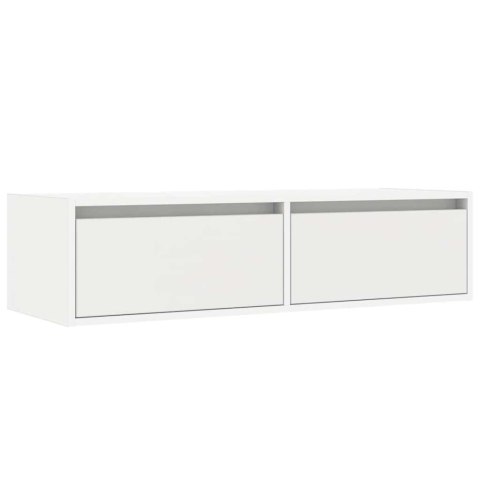  Szafka pod TV z oświetleniem LED, biała, 100x35,5x25 cm