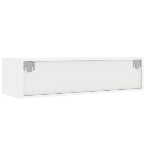  Szafka pod TV z oświetleniem LED, biała, 100x35,5x25 cm