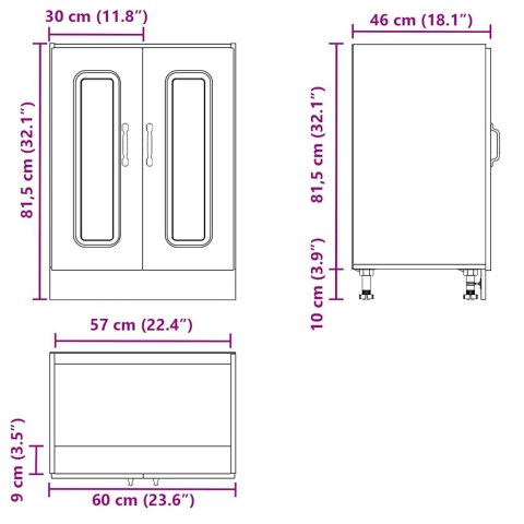  Szafka pod zlewozmywak, Kalmar, czarna, 60x46x81,5 cm