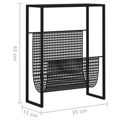  Stojak na gazety, czarny, 35x15x45 cm, stal