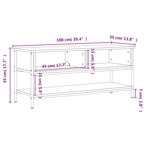  Szafka pod TV, czarna, 100x35x45 cm, materiał drewnopochodny