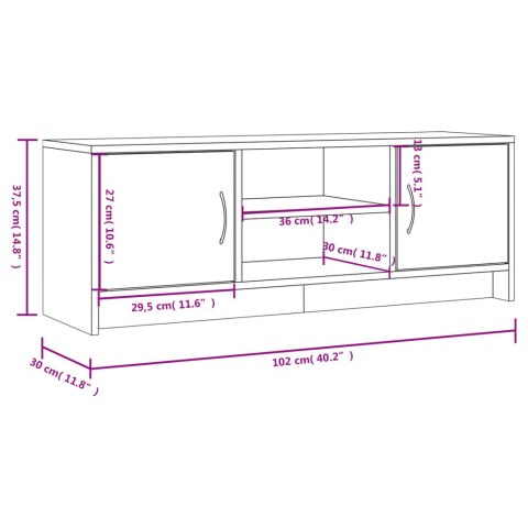  Szafka pod TV, czarna, 102x30x37,5 cm, materiał drewnopochodny