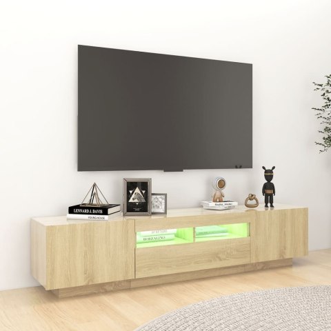  Szafka TV z oświetleniem LED, kolor dąb sonoma, 180x35x40 cm