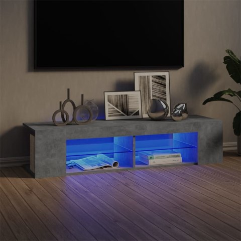  Szafka TV z oświetleniem LED, szarość betonu, 135x39x30 cm