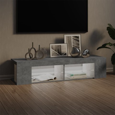  Szafka TV z oświetleniem LED, szarość betonu, 135x39x30 cm