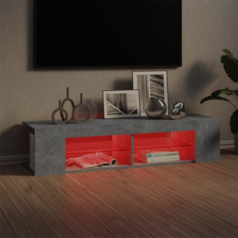  Szafka TV z oświetleniem LED, szarość betonu, 135x39x30 cm