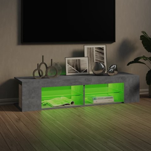  Szafka TV z oświetleniem LED, szarość betonu, 135x39x30 cm