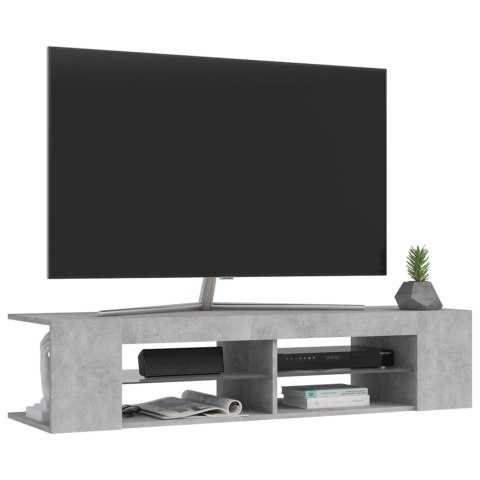  Szafka TV z oświetleniem LED, szarość betonu, 135x39x30 cm