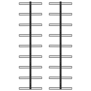  Ścienne uchwyty na 18 butelek wina, 2 szt., czarne, żelazne