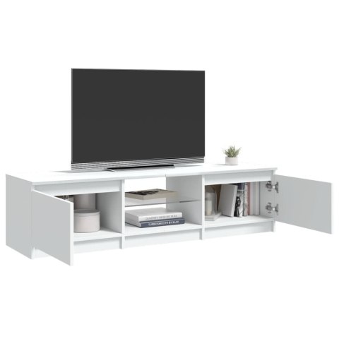  Szafka pod TV z oświetleniem LED, biała, 140 x 40 x 35,5 cm