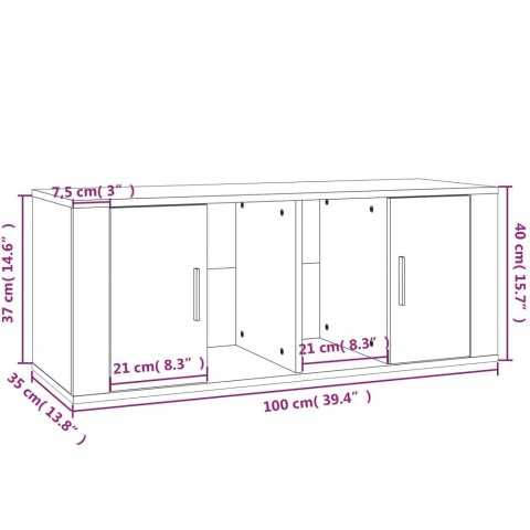  Szafka pod TV, biała, 100x35x40 cm, materiał drewnopochodny