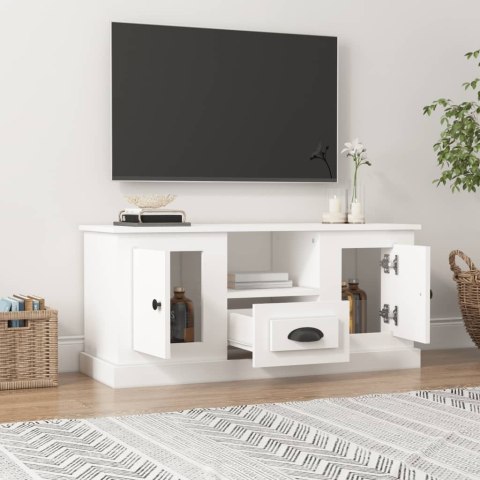  Szafka pod TV, biała, 100x35,5x45 cm, materiał drewnopochodny