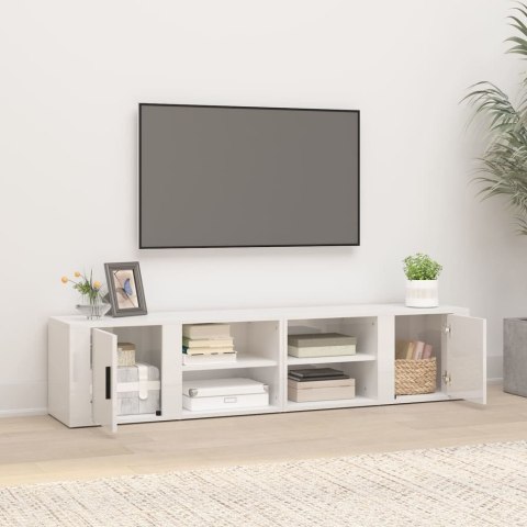  Szafki pod TV, 2 szt., białe, wysoki połysk, 80x31,5x36 cm