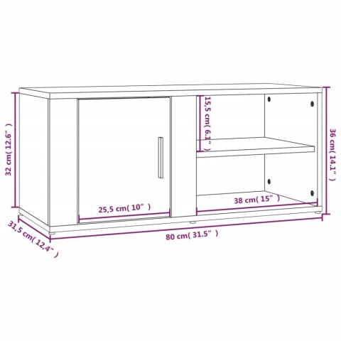  Szafki pod TV, 2 szt., białe, wysoki połysk, 80x31,5x36 cm